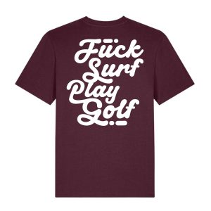 T-shirt Fuck Surf Play Golf 2026 – Kickasss Biarritz (deep plum)