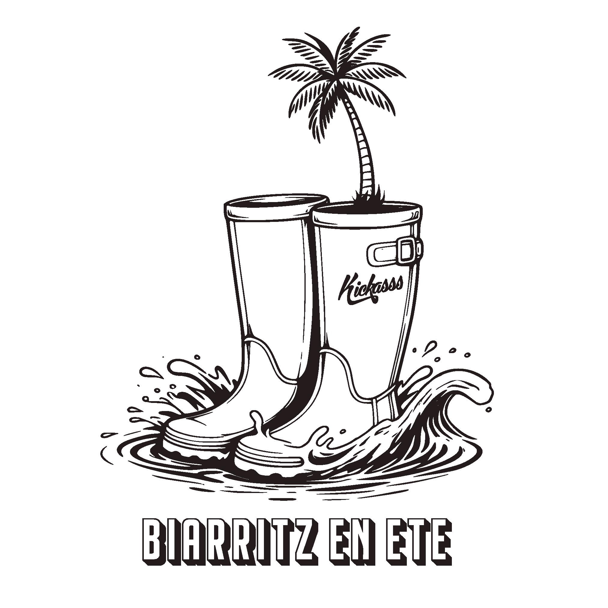 T-shirt Biarritz en été - Kickasss (aloé)
