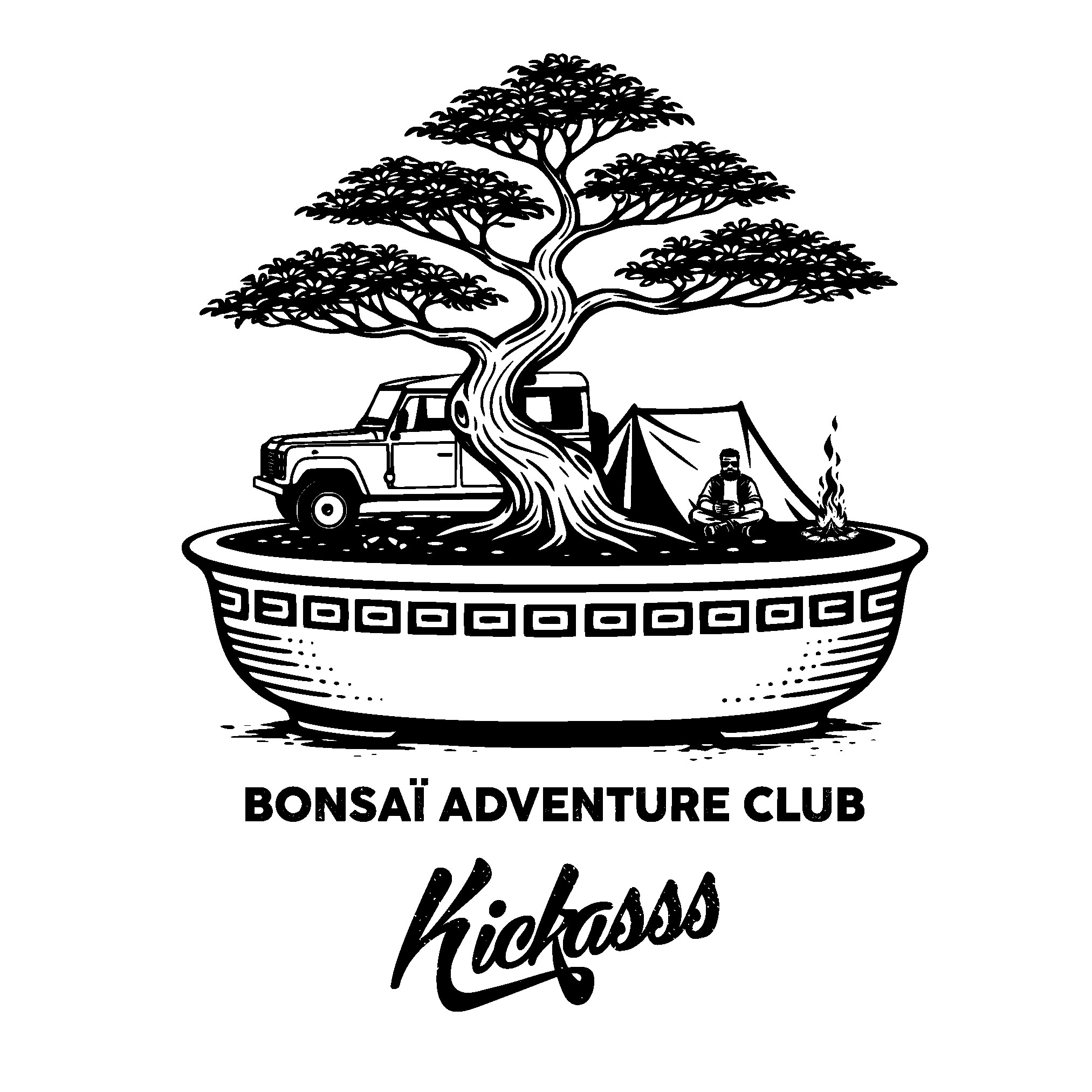 T-shirt unisexe Bonsai Adventure Club en coton bio – Kickasss Biarritz (earthy red)