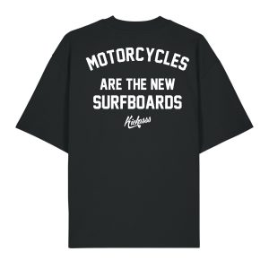 T-shirt Oversize Kickasss Biarritz Motorcycles are the new Surfboards (black)