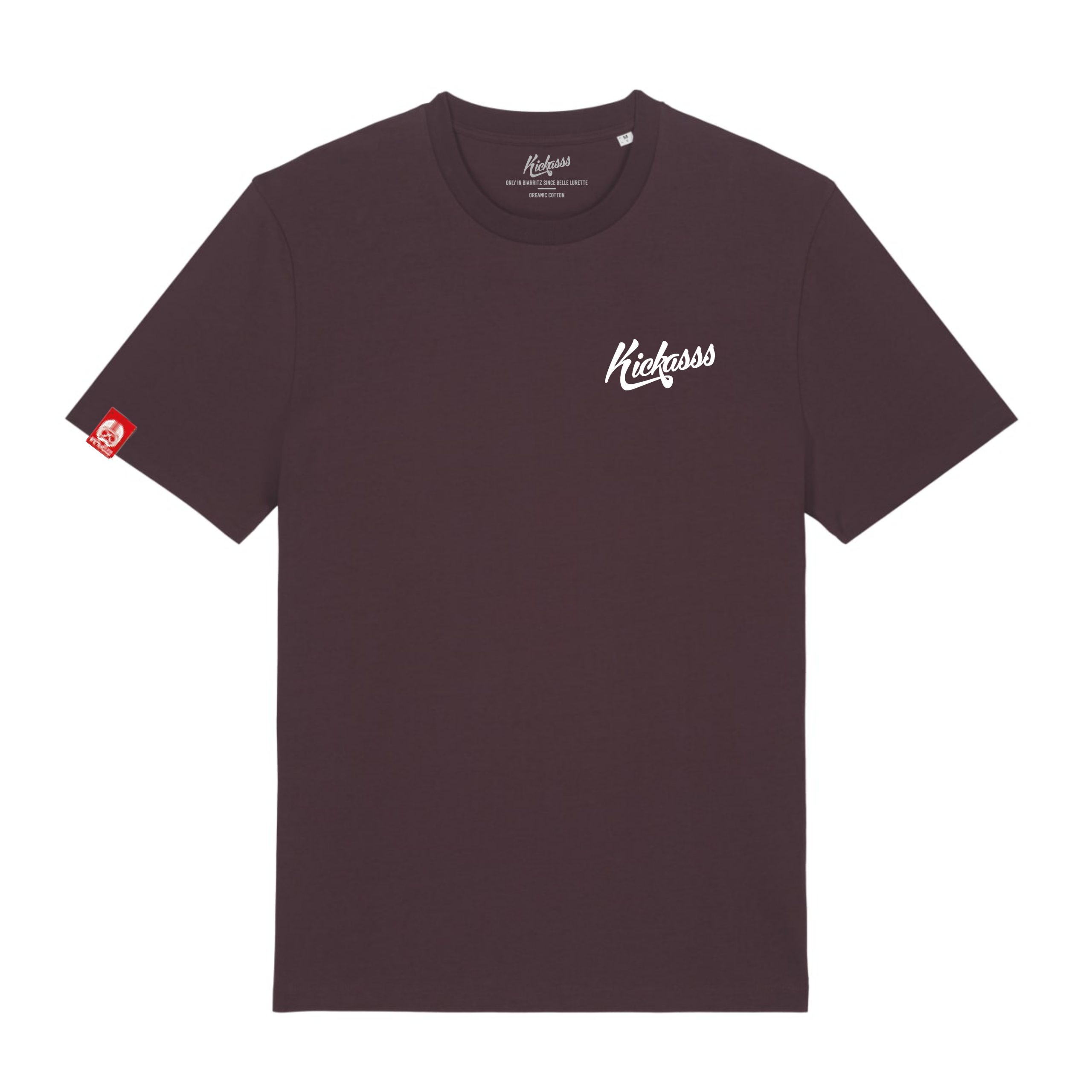 T-shirt série limitée Kickasss Biarritz Motorcycles are the new Surfboards (red brown)