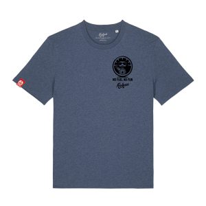 T-shirt unisexe coton bio – No Fuel, No Fun – Édition limitée – Kickasss Biarritz (Mid Heather blue)
