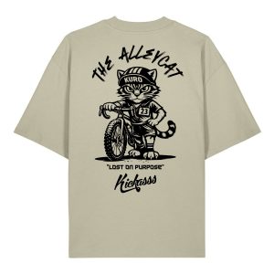 T-shirt oversize gravel "Kuro the Alleycat" – Kickasss Biarritz (stone)