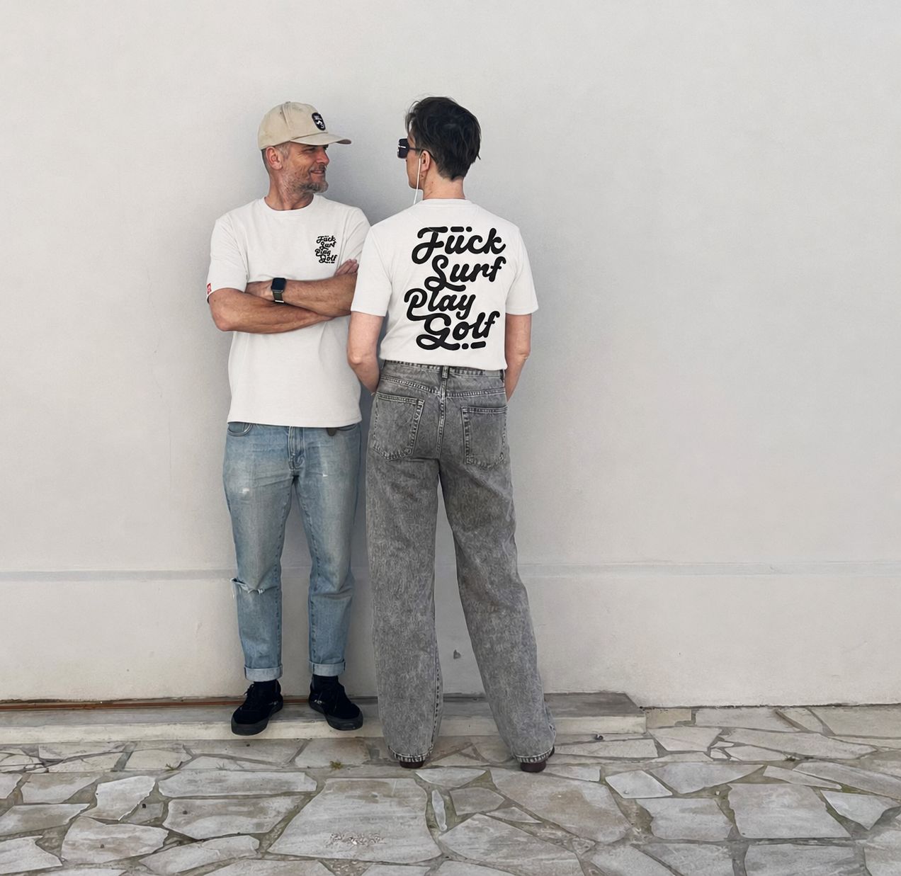 T-shirt Fuck Surf Play Golf 2026 – Kickasss Biarritz (off white)
