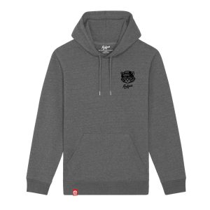 Sweat à capuche unisexe Kickasss Biarritz Kuro the Alleycat brodé - Édition Limitée (dark heather grey)