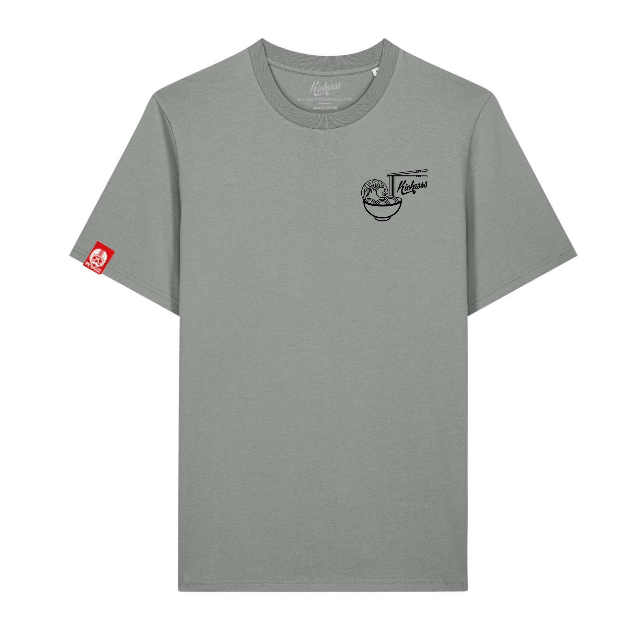 T-shirt Kickasss Biarritz - Ramen & Sagardoa - Coton Bio - Édition Limitée (misty grey)