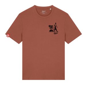 T-shirt Kickasss Biarritz "Slow Life" – unisexe coton bio, série limitée (heritage brown)