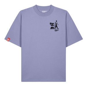 T-shirt oversize Kickasss Biarritz “Slow Life” – unisexe coton bio, série limitée (violet)