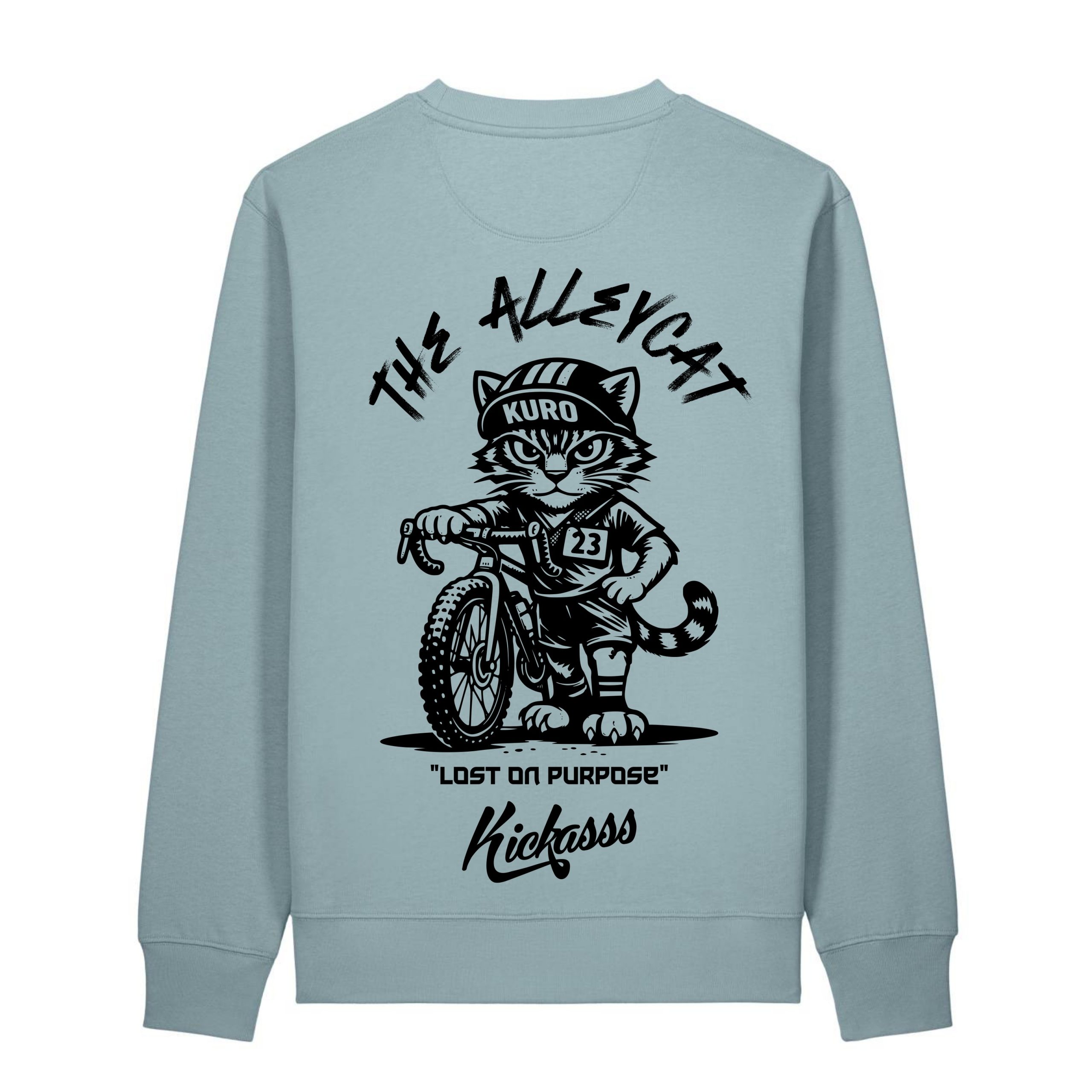 Sweat-shirt gravel Kuro the Alleycat - Kickasss Biarritz (pebble blue)