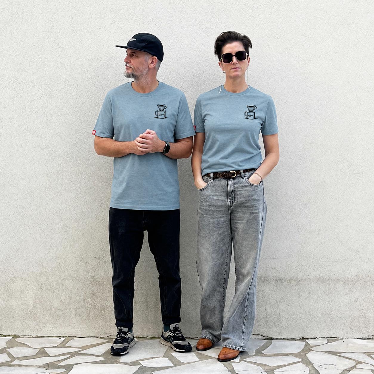 T-shirt unisexe Bonsai Adventure Club en coton bio – Kickasss Biarritz (pebble blue)