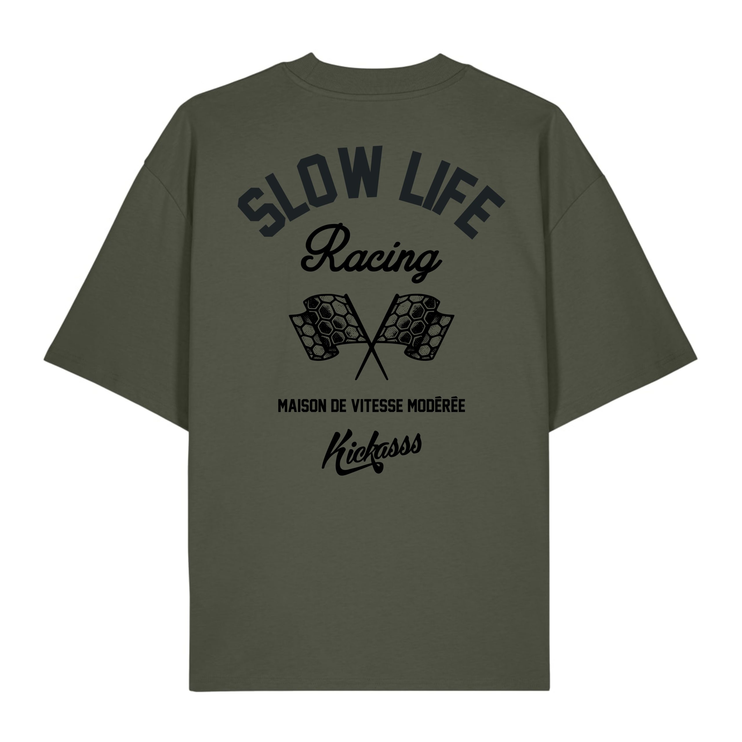 T-shirt oversize Kickasss Biarritz Slow Life Racing - Shellby Limited Edition (kaki)